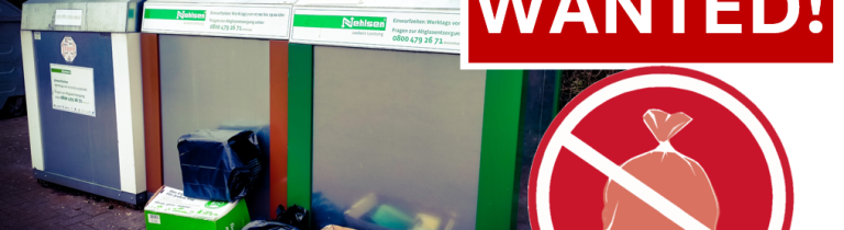 Vor den Altglascontainern wurden illegal mit Müll gefüllte Kartons und Müllsäcke entsorgt.